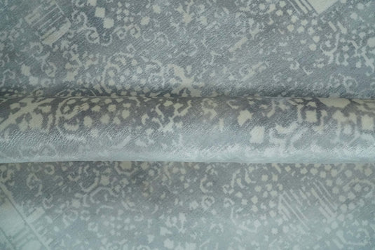 Traditional Gray And Ivory Handloom 5.5x8 ft Bedroom, Living Room Rug Wool And Viscose Area Rug