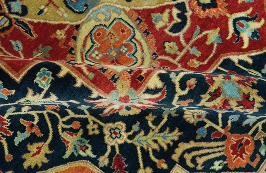 Hand Knotted Traditional Heriz Serapi Olive, Brown And Beige Wool Rug 8x10 ft Ideal for Living, Bedroom And Dining Rooms | CP2440810