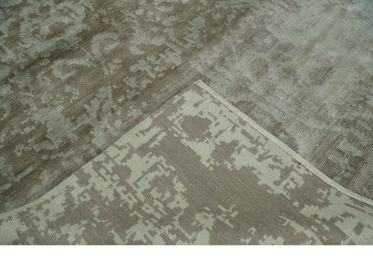 Modern Hand knotted Olive and Silver 6x9 ft Bedroom, Living Room Rug , Bamboo Silk Area Rug AAOC169