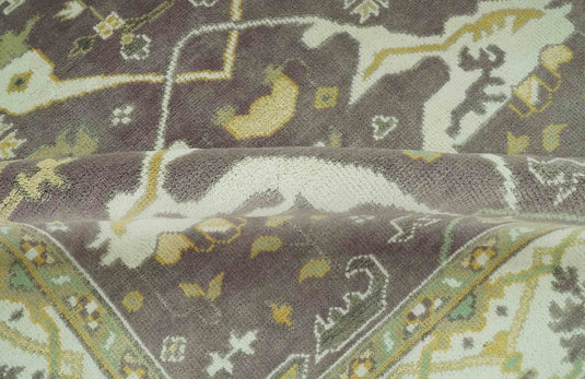 Hand Knotted Oriental Oushak Brown, Beige And Ivory Rug 6x9 ft Ideal for Living, Bedroom And Dining Rooms | CP36942