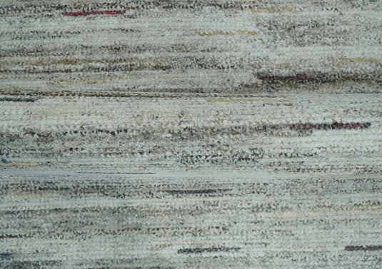 Abstract Ivory, Charcoal and Olive Handwoven 5x8 ft Bedroom, Living Room Rug Pet Yarn Area Rug