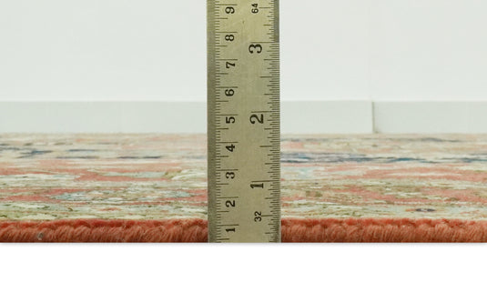 Hand Knotted Traditional Rust, Black And Ivory Wool Rug 8x10 ft Ideal for Living, Bedroom And Dining Rooms | CP2437810