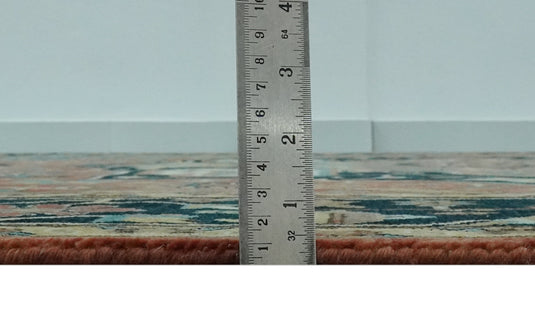 Hand Knotted Traditional Antique Herati Rust, Black, Teal And Olive Wool Rug 8x10 ft Ideal for Living, Bedroom And Dining Rooms | CP2454810