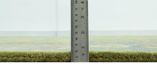 Traditional Floral Green And Blue Hand Tufted 8x10 ft Bedroom, Living Room Rug Wool Area Rug