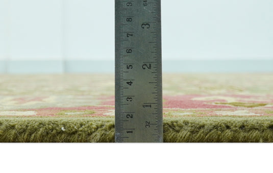 Traditional Floral Green And Gold Hand Tufted 8x10 ft Bedroom, Living Room Rug Wool Area Rug