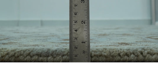 Ivory, Gray And Silver Traditional Oushak Hand Tufted 8x10 ft Bedroom, Living Room Rug Wool Area Rug