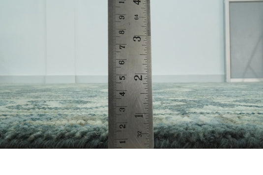 Custom Made Ivory And Gray Traditional Hand Knotted Wool Area Rug