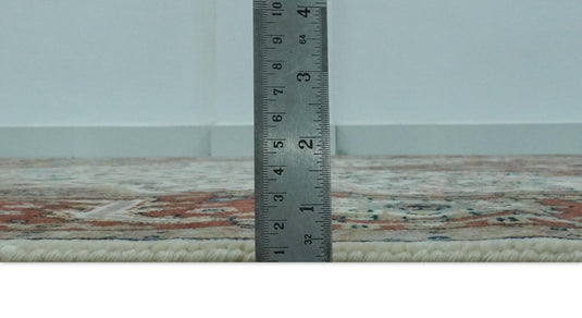 Hand Knotted Traditional Herati Ivory, Rust, Blue And Gold Wool Rug 8x10 ft Ideal for Living, Bedroom And Dining Rooms | CP2427810