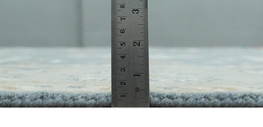 Traditional 8x9 Hand Knotted Gray, Ivory and Beige Oriental Oushak Wool Area Rug