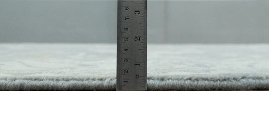 Traditional 8x10 Hand Knotted Charcoal, Ivory and Beige Oriental Oushak Wool Area Rug