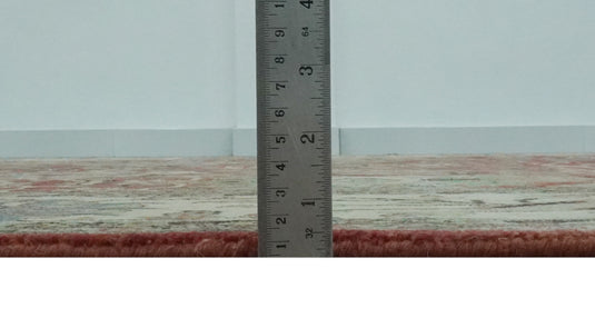 Hand Knotted Maroon, Olive, Beige And Ivory Herati Wool Rug 9x12 ft Ideal for Living, Bedroom And Dining Rooms | CP2469912