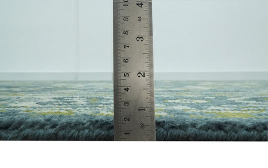 Antique Style Traditional Heriz Green and Gray Hand Knotted Wool Rug 8x10 ft Ideal for Living, Bedroom And Dining Rooms