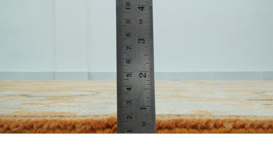 Southwestern Light Orange And Beige Hand knotted Wool Rug 8x10 ft Ideal for Living, Bedroom And Dining Rooms