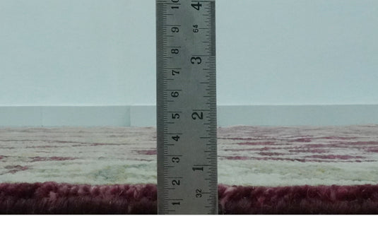 Hand Knotted Antique Deep Maroon, Olive And Ivory Wool Rug 8x10 ft Ideal for Living, Bedroom And Dining Rooms | CP2451810