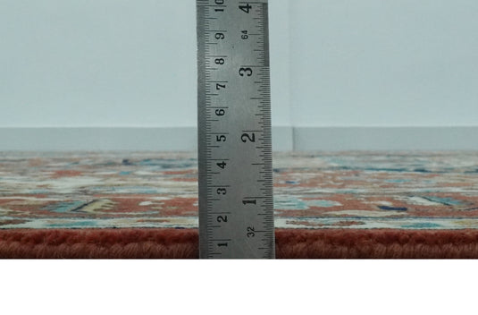 Hand Knotted Traditional Herati Rust, Blue, Teal And Ivory Wool Rug 8x10 ft Ideal for Living, Bedroom And Dining Rooms | CP2457810