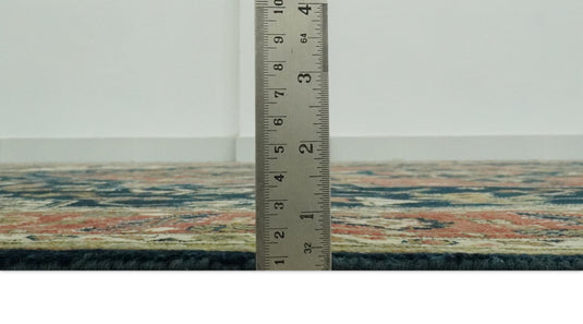 Hand Knotted Black, Rust And Cream Traditional Herati Wool Rug 9X12 ft Ideal for Living, Bedroom And Dining Rooms | CP2446912