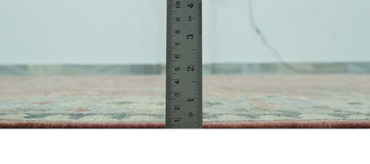 Tree of Life Rust And Blue Hand Knotted 9x12 ft Bedroom, Living Room Rug Wool Area Rug