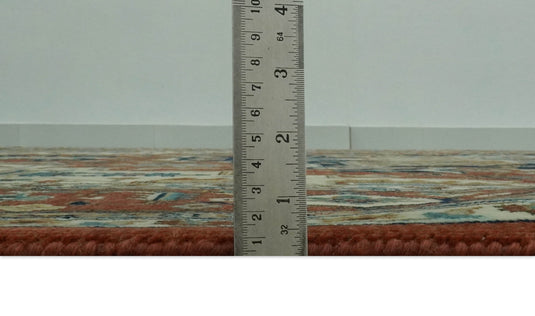 Hand Knotted Traditional Herati Maroon, Cream, Teal And Beige Wool Rug 9X12 ft Ideal for Living, Bedroom And Dining Rooms | CP2447912