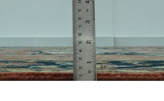 Hand Knotted Traditional Herati Teal, Black, Rust And Gold Wool Rug 8x10 ft Ideal for Living, Bedroom And Dining Rooms | CP2455810