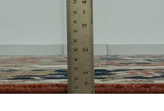 Hand Knotted Black, Ivory, Olive And Rust Traditional Wool Rug 9x12 ft Ideal for Living, Bedroom And Dining Rooms | CP2473912