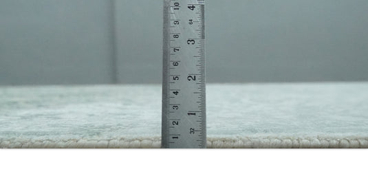 Traditional Floral Green And Ivory Handloom 5.6x8 ft Bedroom, Living Room Rug Wool And Viscose Area Rug