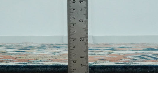 Hand Knotted Ivory, Black And Rust Traditional Floral Wool Rug 9x12 ft Ideal for Living, Bedroom And Dining Rooms | CP2471912