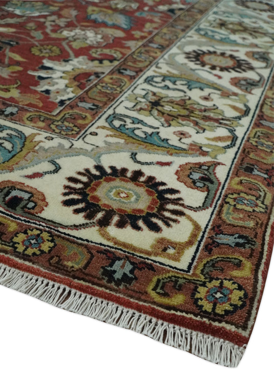 Beautiful Premium look Oushak Hand knotted Brown and Ivory 8x10 wool Area Rug