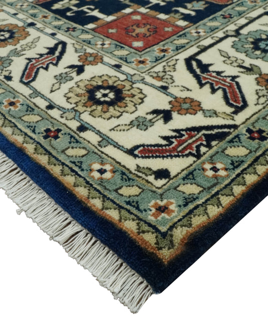 Black, Rust, And Green Traditional Serapi Hand Knotted Wool Rug 9x12 ft Ideal for Living, Bedroom And Dining Rooms | CP1811912B