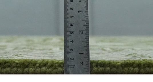 Traditional Oriental Oushak Hand knotted Green, Ivory and Silver 8x10 ft Bedroom, Living Room Rug ,wool Area Rug