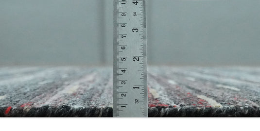 Modern Abstract Rust, Gray, Ivory And Charcoal Handwoven 5x8 ft Bedroom, Living Room Rug Pet Yarn Area Rug