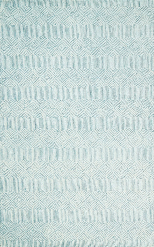 Available in USA Hand-Tufted modern Ivory and Aqua Blue 5x8, 8x10 ft Bedroom, Living Room Rug, kids Room Wool Area Rug -AAEVE003- (FC)