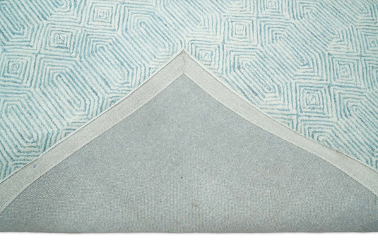 Available in USA Hand-Tufted modern Ivory and Aqua Blue 5x8, 8x10 ft Bedroom, Living Room Rug, kids Room Wool Area Rug -AAEVE003- (FC)
