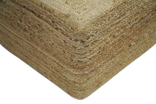 Natural Brown Hand Braided Jute Boho Pouf Ottoman Footstool, Seat, Foot Rest Living Room, Bedroom- (FC)