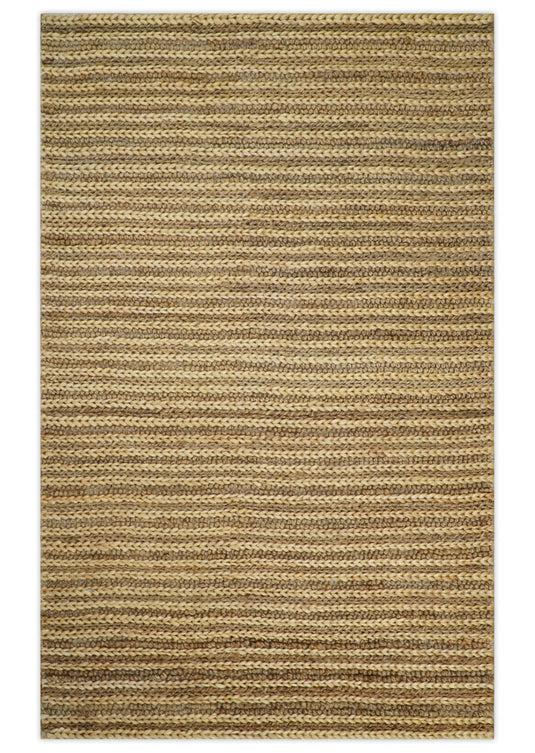 Available in USA Hand-Woven Light Beige 100% Natural Bedroom, Living Room Rug, kids Room Natural Jute Area Rug -AAJR15- (FC)