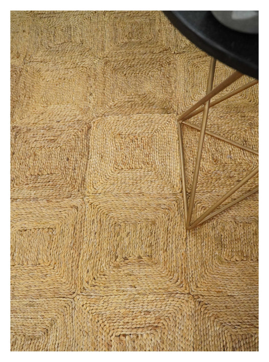Available in USA Handmade Brown Checkerboard Pattern 100% Natural Bedroom, Living Room Rug, kids Room Natural Jute Area Rug -AAJR16- (FC)