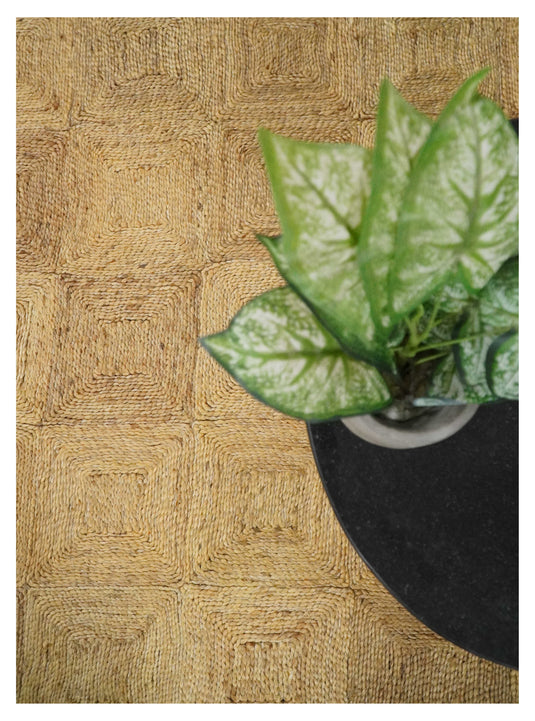 Available in USA Handmade Brown Checkerboard Pattern 100% Natural Bedroom, Living Room Rug, kids Room Natural Jute Area Rug -AAJR16- (FC)