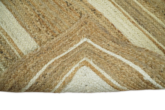 Available in USA Hand-Woven Brown and White 100% Natural Bedroom, Living Room Rug, kids Room Natural Jute Area Rug -AAJR3- (FC)