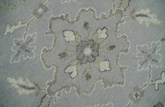 Turkish Antique Silver, Brown And Beige Hand Knotted 8x11 ft Bedroom, Living Room Rug Wool Area Rug