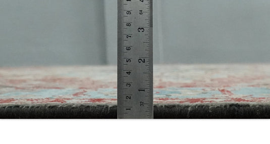 Heriz Serapi Rust, Blue And Ivory Hand Knotted 8x10 ft Bedroom, Living Room Rug Wool Area Rug