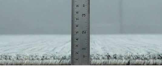 Modern Solid Silver And Gray Handloom 8x10 ft Bedroom, Living Room Rug Wool Area Rug