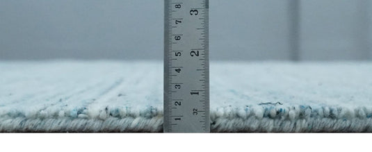 Modern Solid Blue, Gray And Silver Handloom 8x10 ft Bedroom, Living Room Rug Wool Area Rug