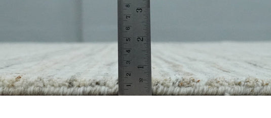 Modern Solid Ivory, Gray And Brown Handloom 8x10 ft Bedroom, Living Room Rug Wool Area Rug