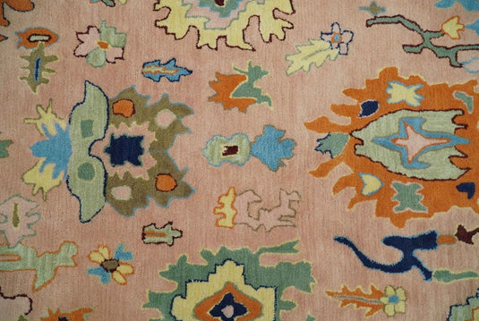 Modern Oushak Peach And Colorful Hand Tufted 2.6x6, 2.6x8, 3x5, 4x6, 5x7, 5x8, 6x9, 8x10 And 9x12 ft Bedroom, Living Room Rug Wool Area Rug