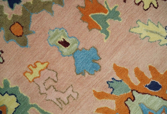 Modern Oushak Peach And Colorful Hand Tufted 2.6x6, 2.6x8, 3x5, 4x6, 5x7, 5x8, 6x9, 8x10 And 9x12 ft Bedroom, Living Room Rug Wool Area Rug