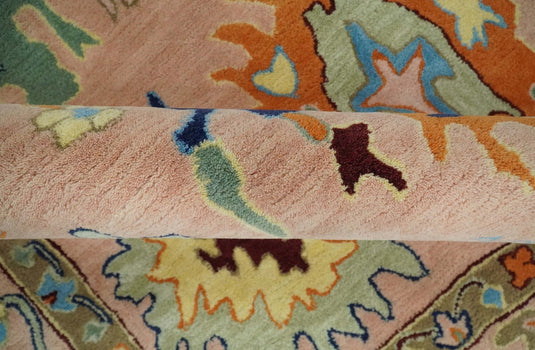 Modern Oushak Peach And Colorful Hand Tufted 2.6x6, 2.6x8, 3x5, 4x6, 5x7, 5x8, 6x9, 8x10 And 9x12 ft Bedroom, Living Room Rug Wool Area Rug
