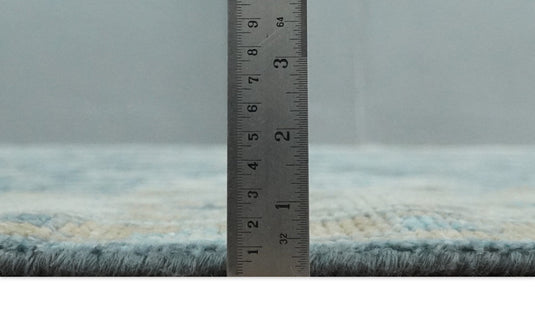 Oriental Oushak Ivory, Blue And Beige Hand Knotted Bedroom, Living Room Rug Wool Area Rug