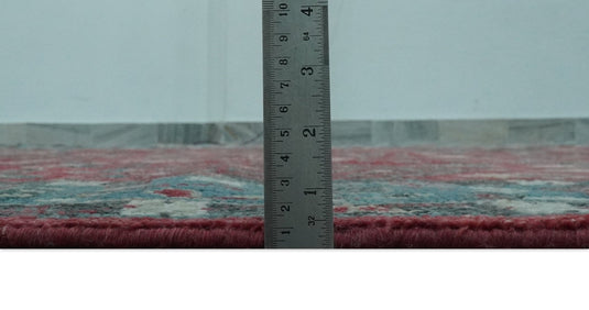 Blue And Maroon Tree of Life Hand Knotted Traditional 8x10 ft Bedroom, Living Room Rug Wool Area Rug