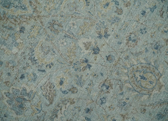 Traditional Vintage Silver, Brown And Beige Hand Knotted 6x9, 8x10 And 9x12 ft Bedroom, Living Room Rug Wool Area Rug