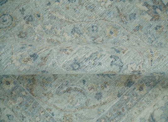 Traditional Vintage Silver, Brown And Beige Hand Knotted 6x9, 8x10 And 9x12 ft Bedroom, Living Room Rug Wool Area Rug