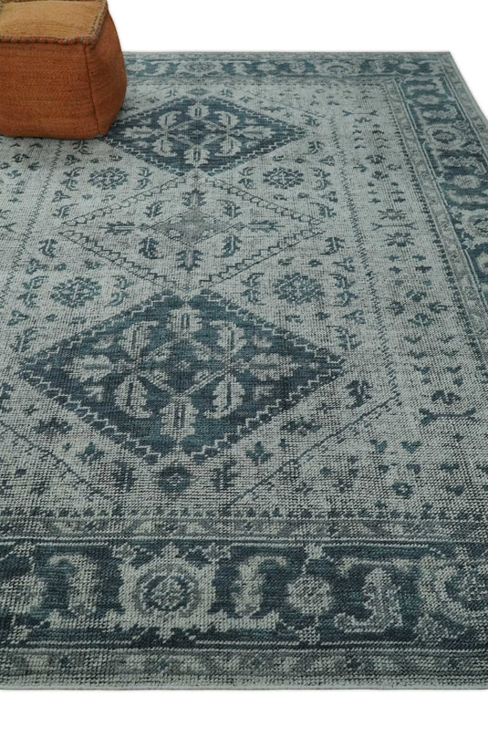 Traditional Pattern Gray And Silver Serapi Hand Knotted Bedroom, Living Room Rug Wool Area Rug